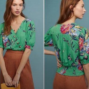6 NWT - Maeve - Madelyn Wrap Top - Green